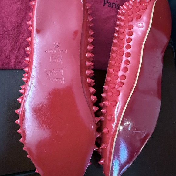 Christian Louboutin Red Studded flats - Picture 4 of 13